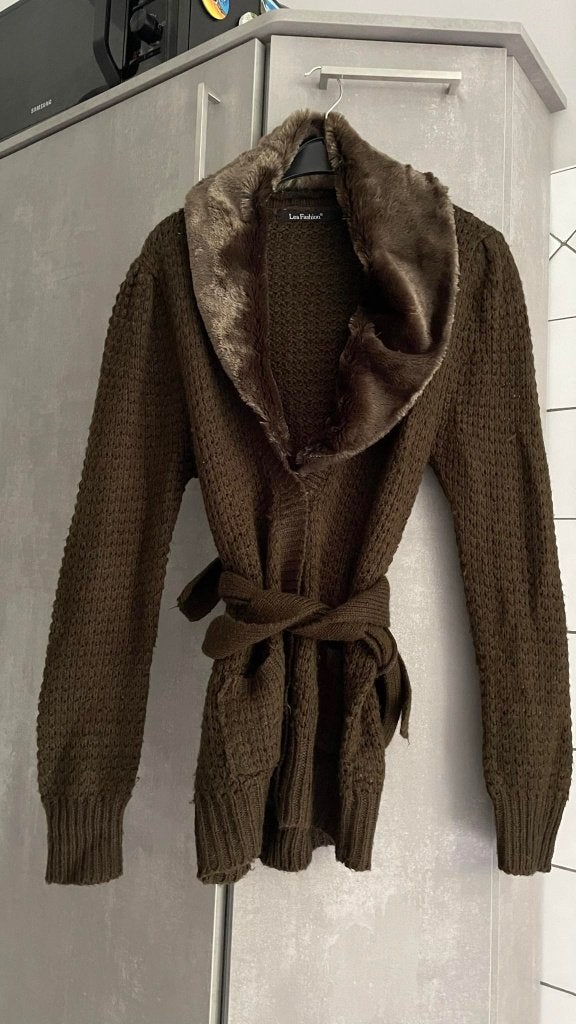 LEA FASHION bruin vest met riem M/L, Lea fashion, Ophalen of Verzenden, Zo goed als nieuw, Bruin