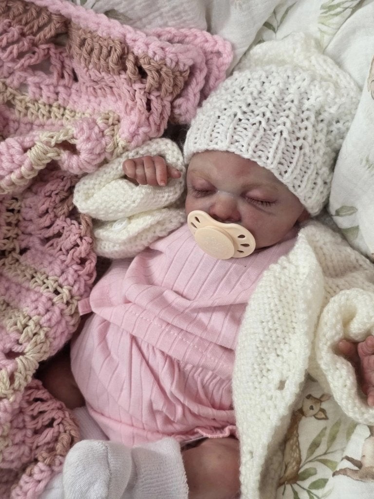 Reborn Babypop Rose Bud Cindy Musgrove 36,8 cm, Verzamelen, Ophalen of Verzenden, Zo goed als nieuw, Babypop, Levensecht of Reborn