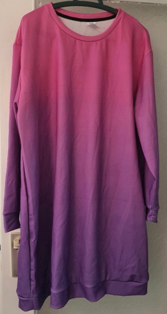 Oversized trui-jurk met ombre verloop (roze/paars) Maat 3XL, Kleding | Dames, Ophalen of Verzenden, Nieuw, Meerkleurig, Overige typen