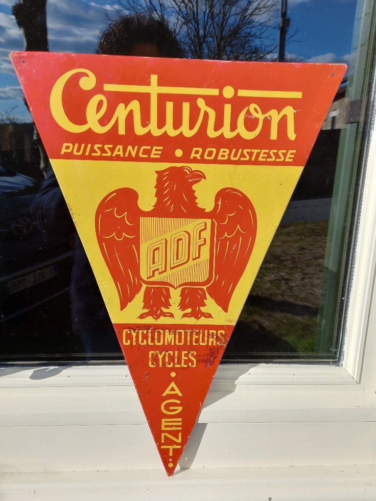 rare panneau d'affichage CENTURION pour vélos, cyclomoteurs, Enlèvement ou Envoi, Utilisé, Panneau publicitaire