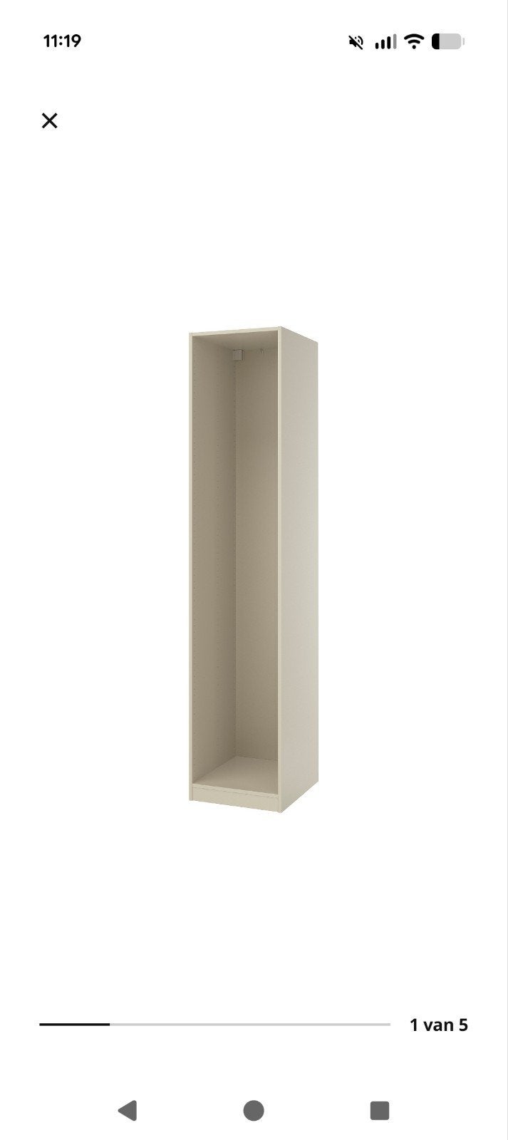 Pax kledingkast grijsbeige 50 x 58 x 236, Enlèvement