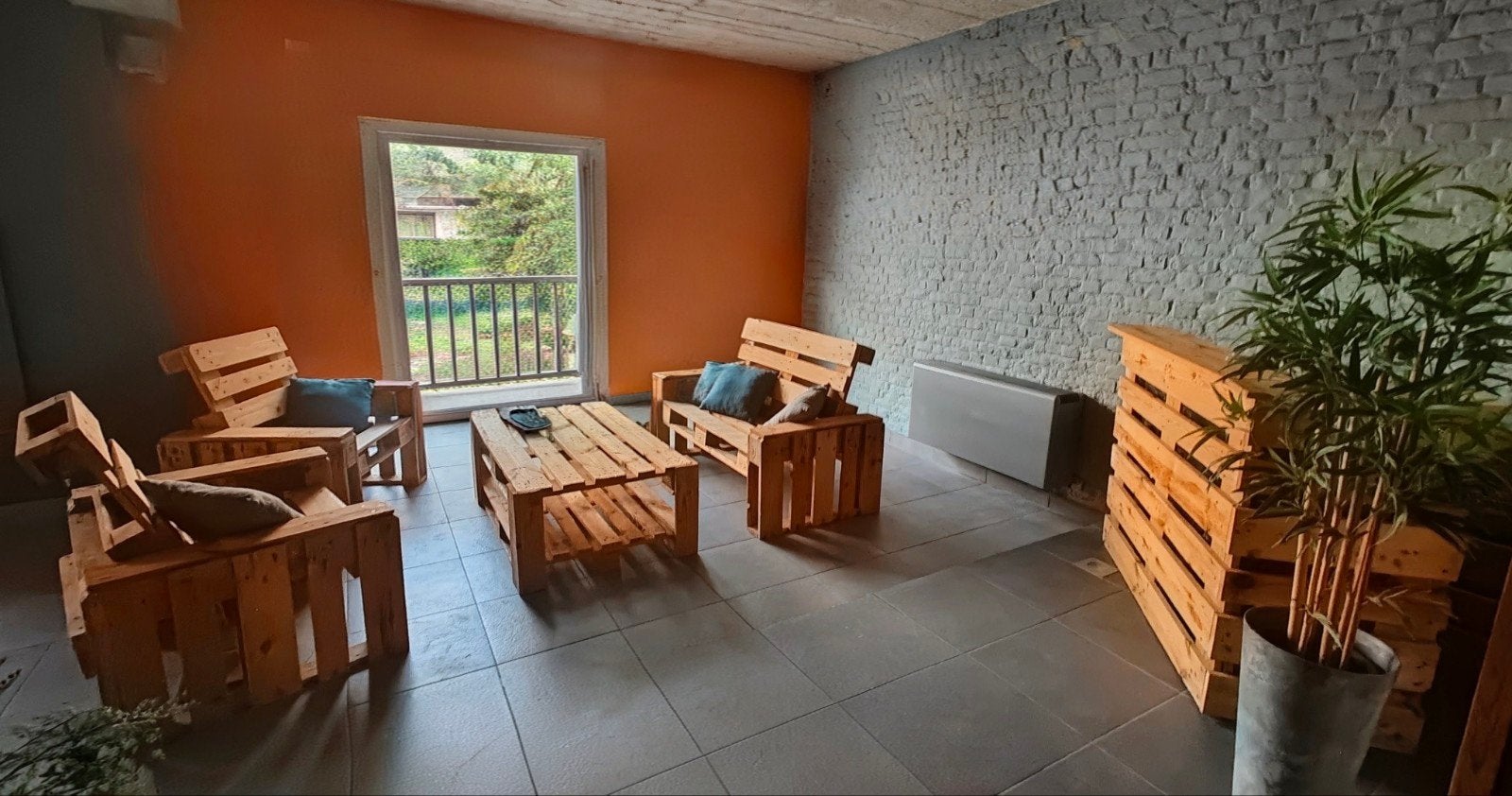 Handgemaakte 5-delige loungeset met bar (Topstaat)!, Comme neuf, Sets de jardin, Enlèvement, 4 places