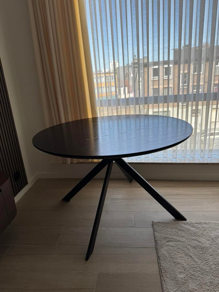 ZWARTE RONDE TAFEL TE KOOP 120cm, Huis en Inrichting, Ophalen, Gebruikt