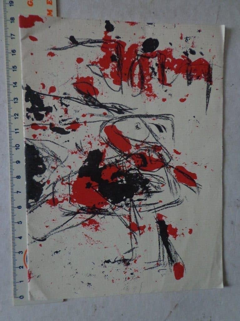 litho van Asger Jorn als omslag van catalogus Taptoe 1956, Antiek en Kunst, Abstract, Origineel, Ophalen of Verzenden, Lithografie