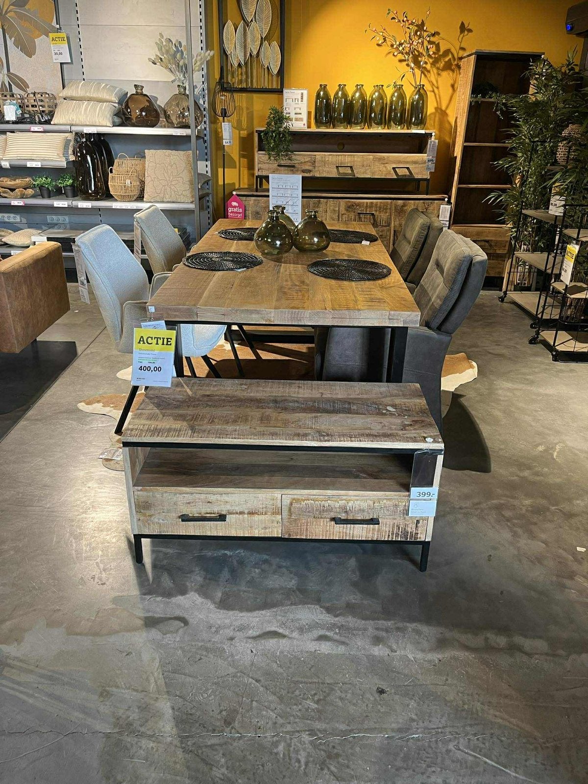 Tafel + bijzet tv kast, Ophalen of Verzenden, Zo goed als nieuw