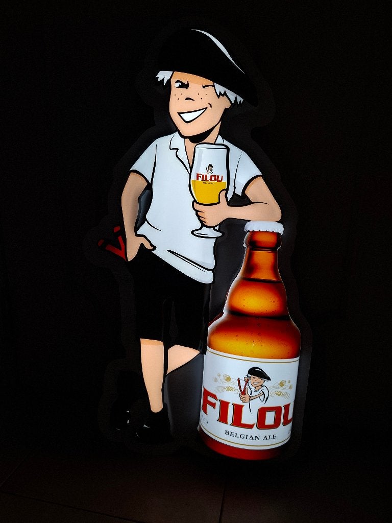 Lichtreclame Filou bier (zeldzaam en niet meer verkrijgbaar), Ophalen of Verzenden, Nieuw, Lichtbak of (neon) lamp