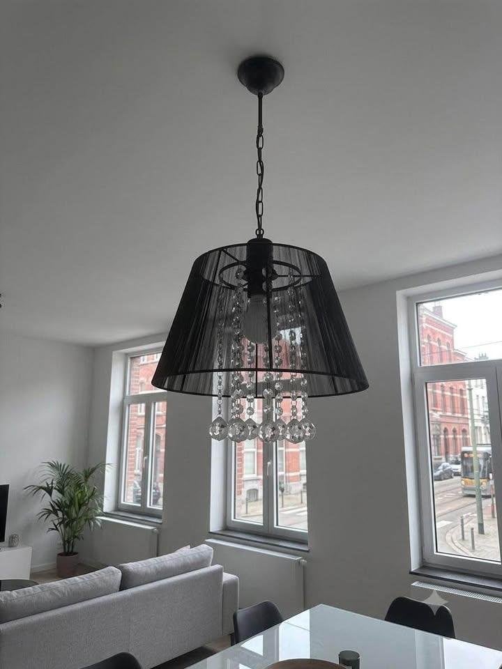 Suspension noire avec pampilles en cristal - 40 cm -, Enlèvement, Neuf, Verre