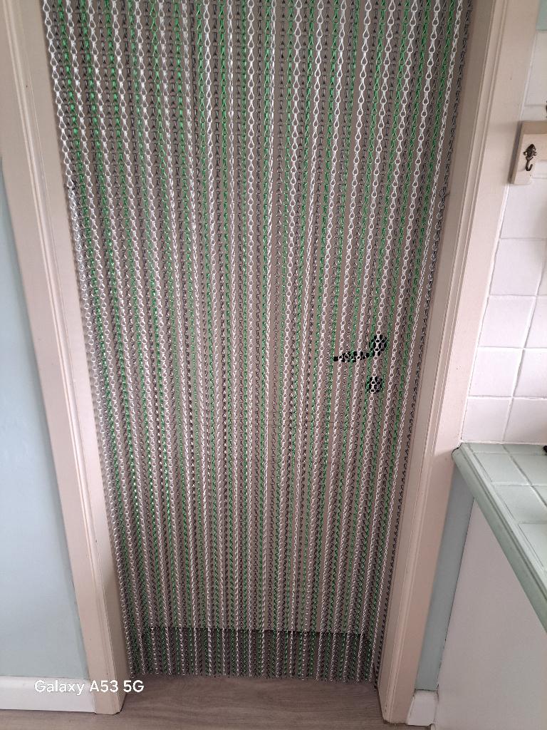 Deux rideaux de porte en chaînettes en aluminium, Ophalen, Zo goed als nieuw, Groen