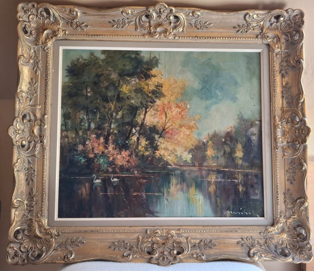 schilderij, Ophalen, Doek, Bijzondere lijst, Landschap