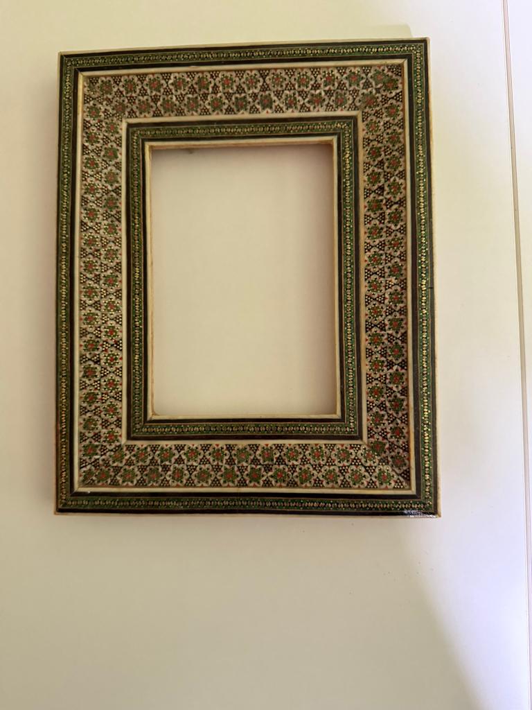 Perzisch Khatamkari fotokader, Huis en Inrichting, Woonaccessoires | Klokken, Ophalen of Verzenden, Gebruikt, Overige typen
