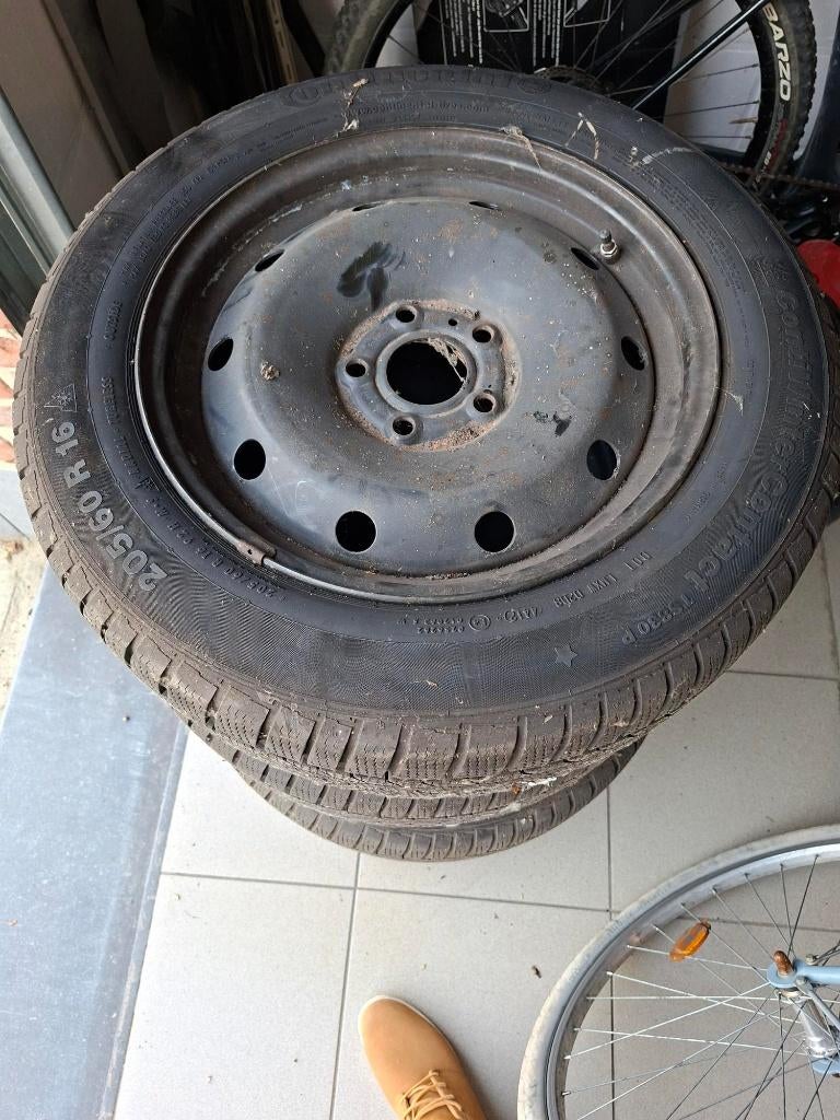winterbanden op velg 205/60 R16, Auto-onderdelen, Banden en Velgen, Ophalen, Gebruikt, 16 inch, Banden en Velgen