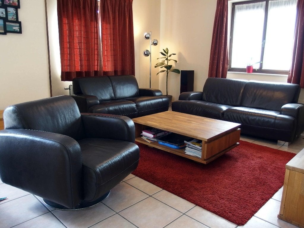 salon en cuir 3 pieces marque "Calia Italia", Huis en Inrichting, Zetels | Zetels, Gebruikt, Rechte bank, Leer, Ophalen