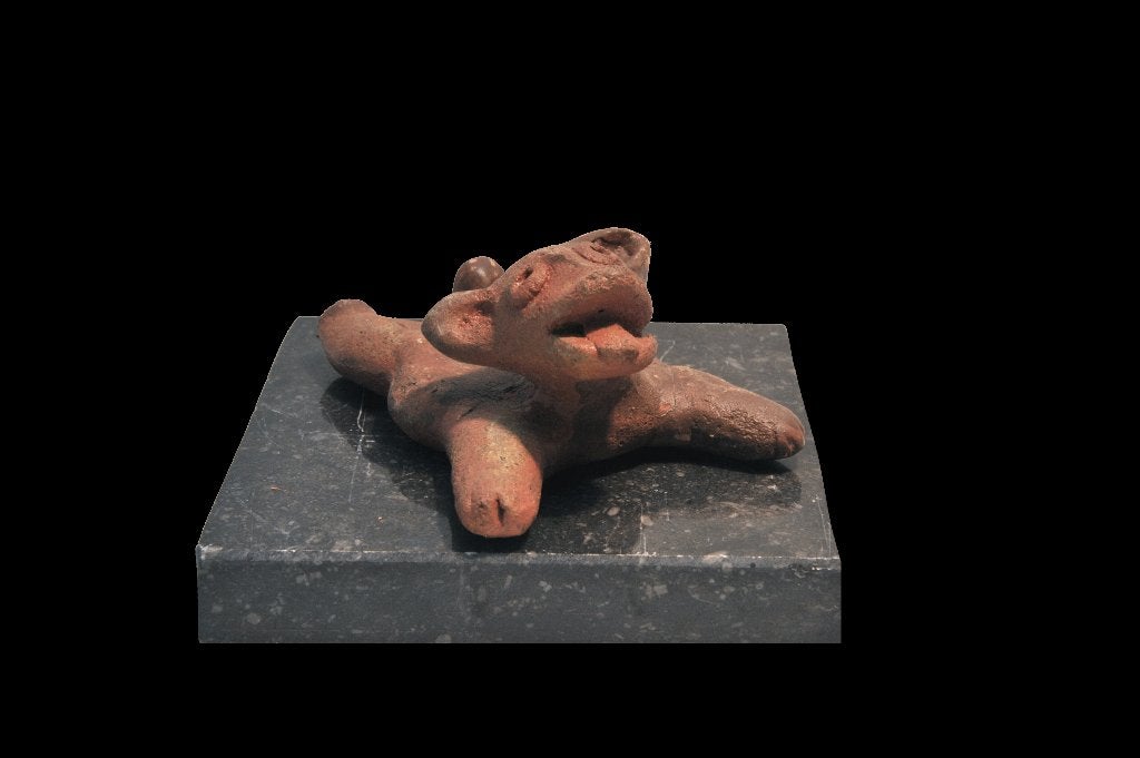 Pre Columbiaans beeldje met attest, Antiek en Kunst, Steen/keramiek, Handgemaakt, Ophalen of Verzenden, 5 cm