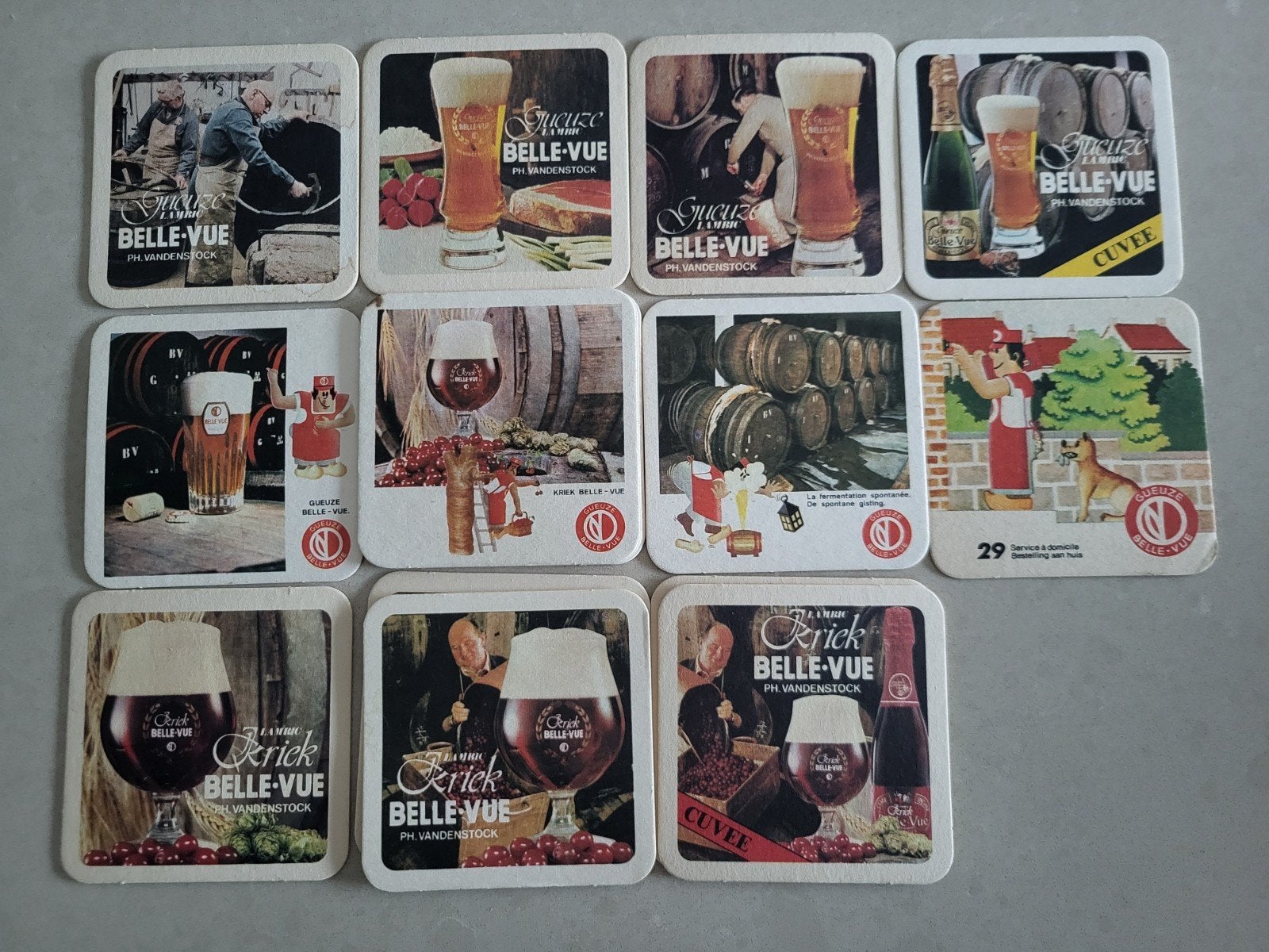 Oude bierviltjes Belle-vue, Enlèvement ou Envoi, Utilisé, Sous-bock, Autres marques