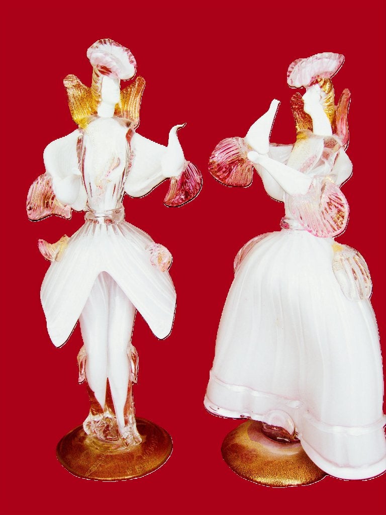 Twee grote Bardioli Murano Florentijnse dansers., Ophalen