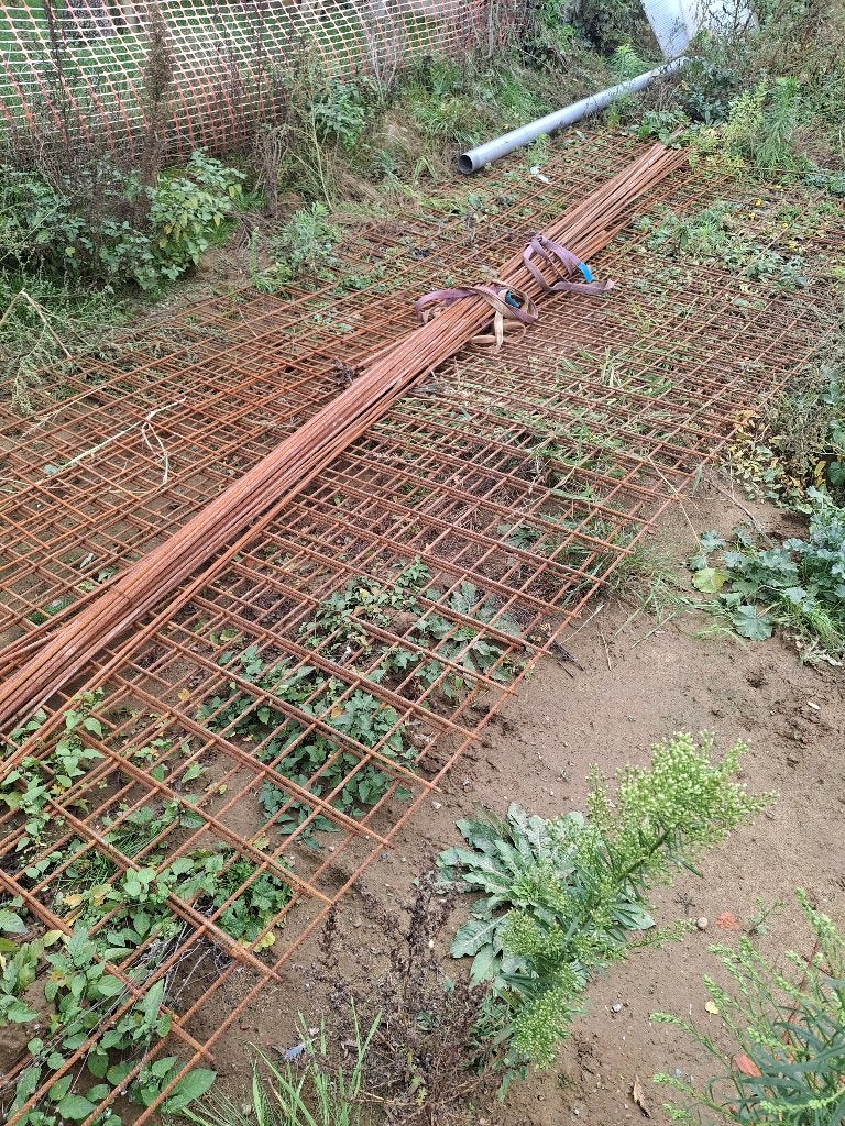 2 wapeningsnetten Ø8 mm – 5,95 x 2,35 m + extra wapening, Doe-het-zelf en Bouw, Ophalen, Zo goed als nieuw, IJzer