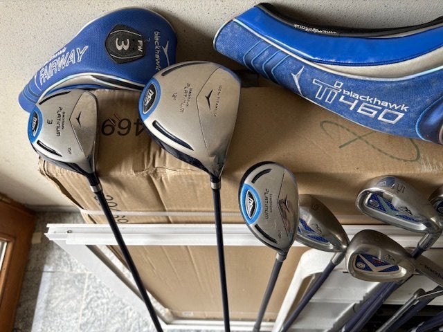 Clubs de golf avec sac et chariot à freins, Enlèvement, Utilisé, Sac