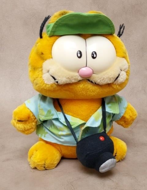 Vintage Garfield "Tourist with camera", Verzamelen, Ophalen of Verzenden, Garfield, Gebruikt, Beeldje of Figuurtje