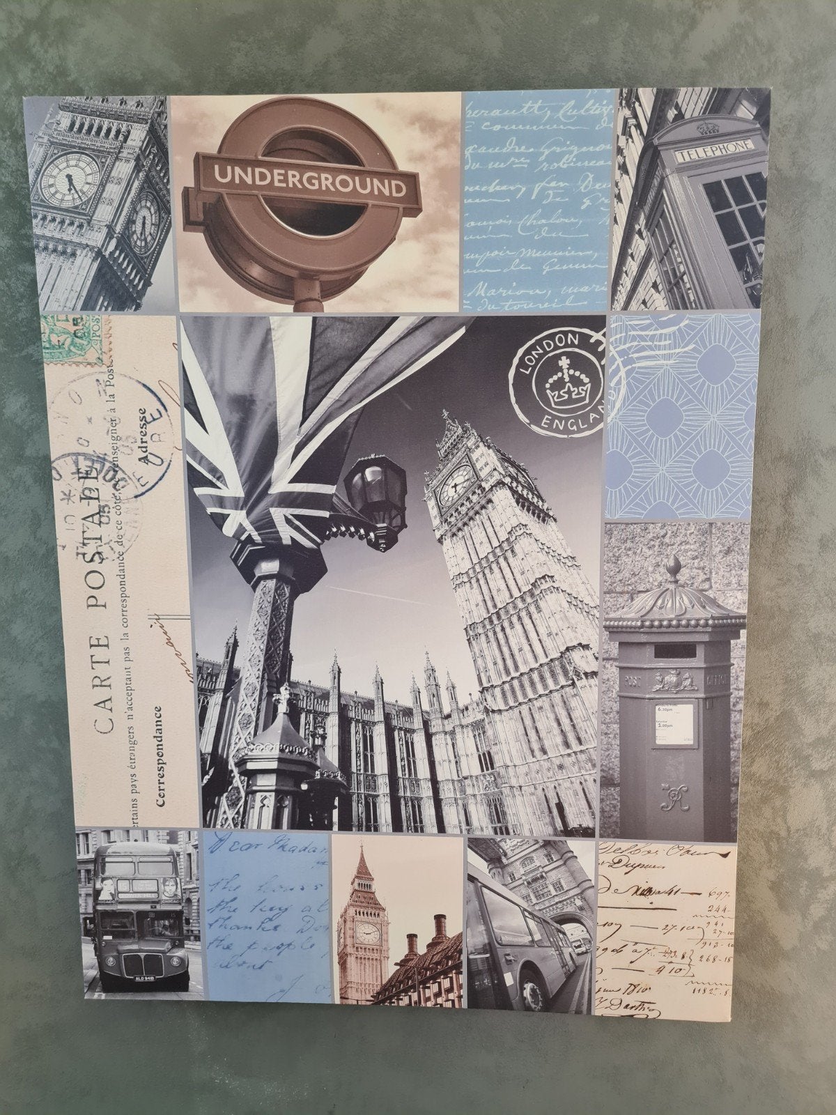 cadre sur toile Londres, Enlèvement, Utilisé, Gris, Panneau mural