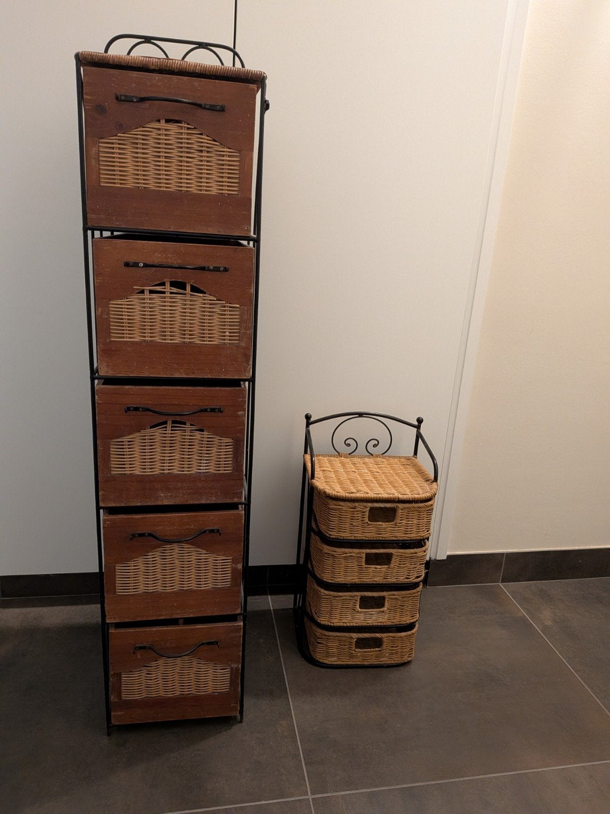 ladenkasten rotan : hoge (35€), lage (10€) - 2 samenhoge :, Huis en Inrichting, Kasten | Ladekasten, Ophalen