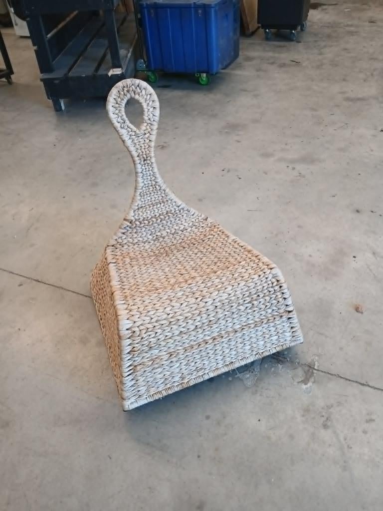 Gevlochten schommelstoel waterhyacint rotan stijl, Ophalen, Bruin, Riet of Rotan, Zo goed als nieuw