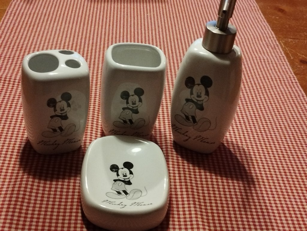 badkamerset mickey, Verzenden, Nieuw, Zeepdispenser/zeepbakje, Wit