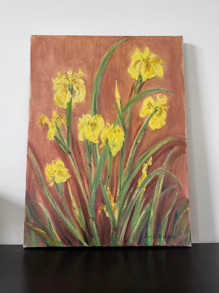 Peinture de Lucie Strobbe sur les fleurs 40x30cm, Enlèvement ou Envoi