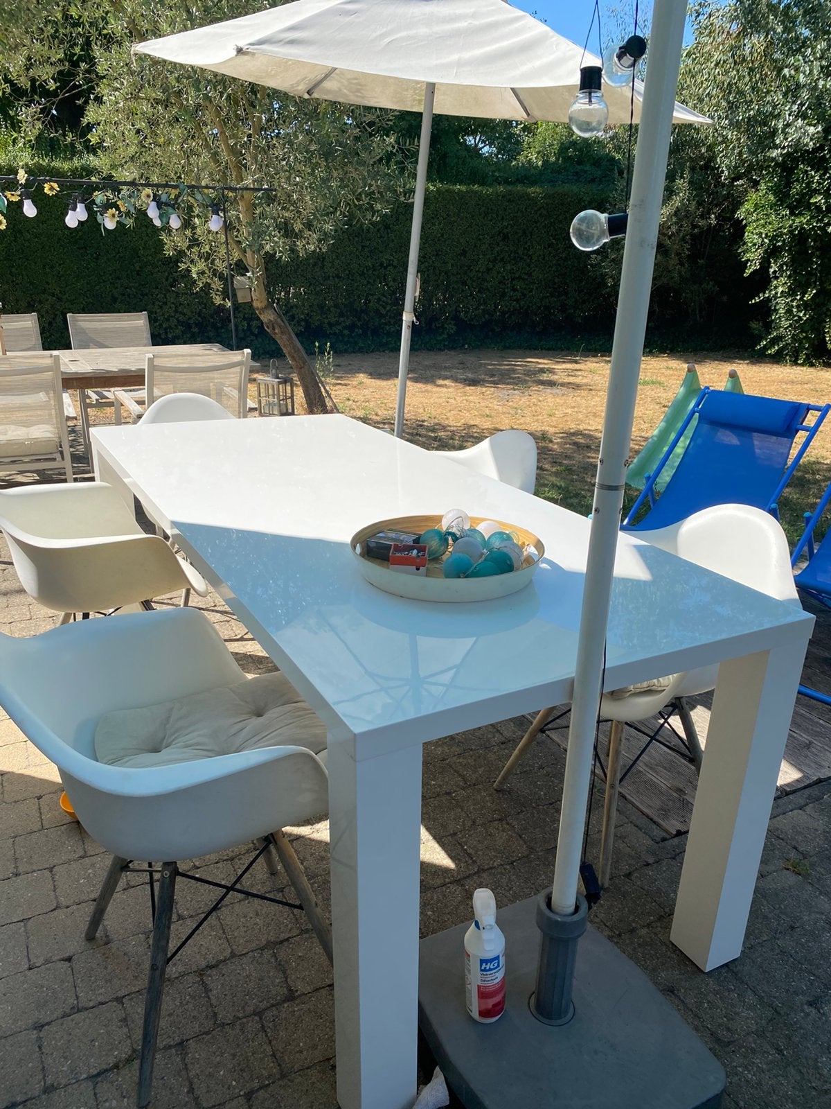 Binnen tafel ikea + 6 stoelen, Huis en Inrichting, Ophalen, Gebruikt, Vijf personen of meer, Rechthoekig