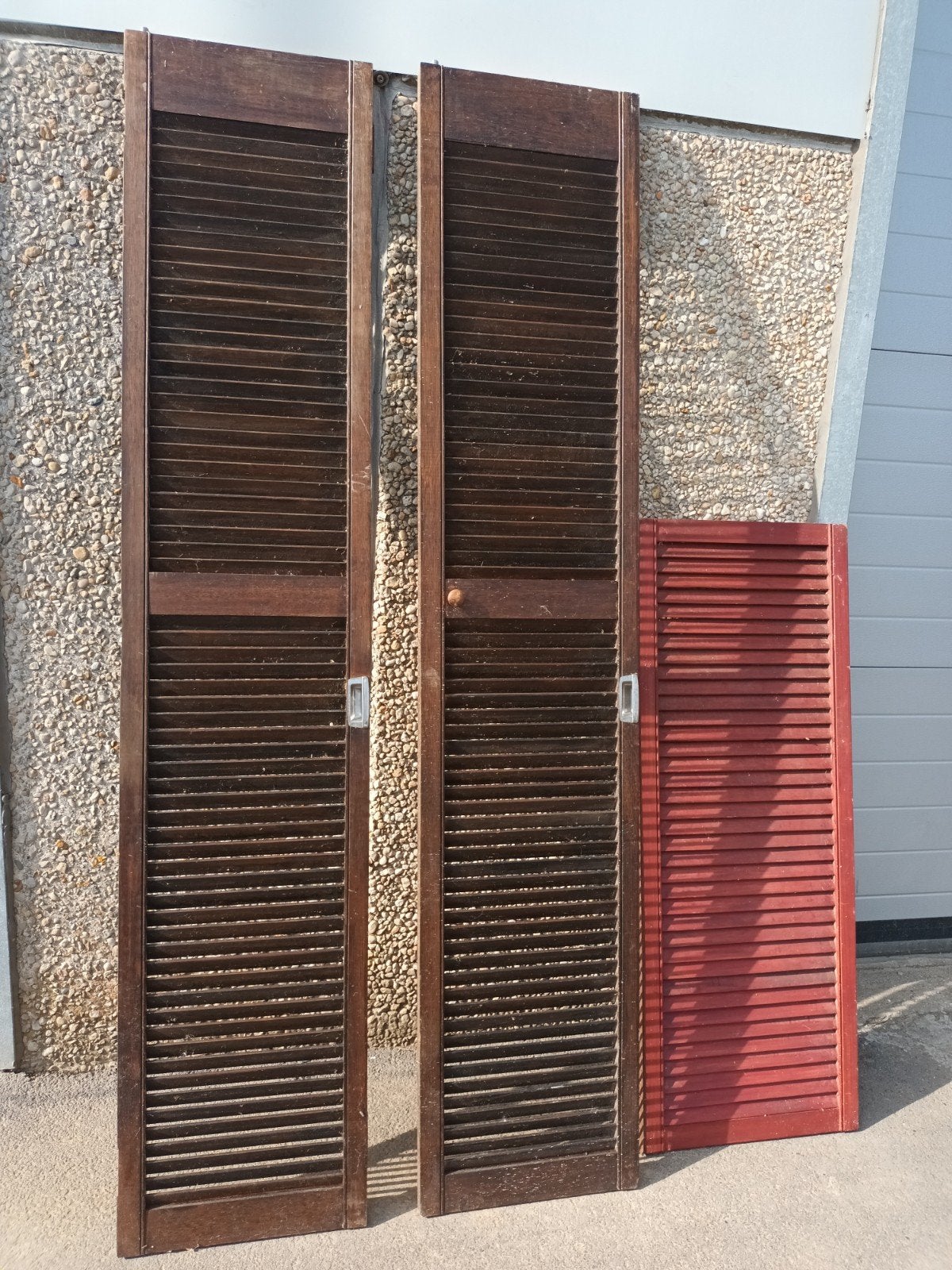 Set houten louvreluiken / shutters, Enlèvement