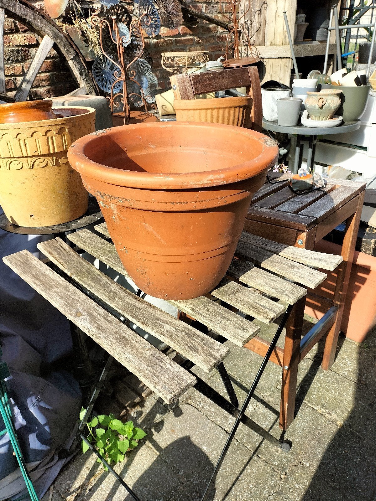Grote Terracotta bloempot, Enlèvement, Rond, Terracotta, Balcon