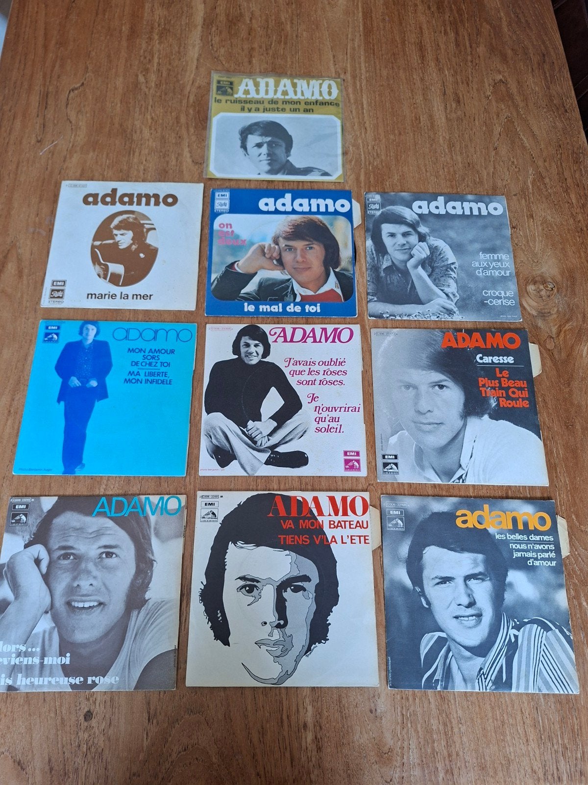 Vinyl - lot van 10 singles Salvatore Adamo (1967-73) NM-, Ophalen of Verzenden, Gebruikt, 7 inch, Overige genres