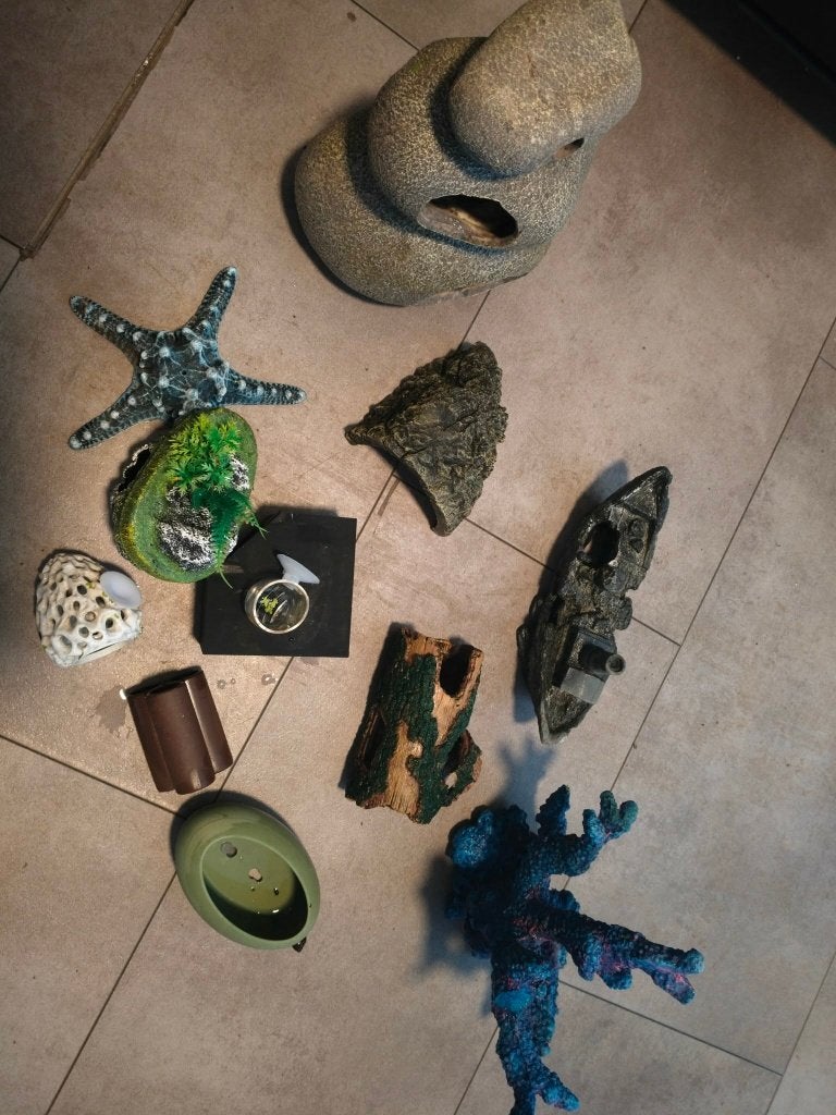 Lot aquarium decoratie, Enlèvement, Utilisé, Decoratie