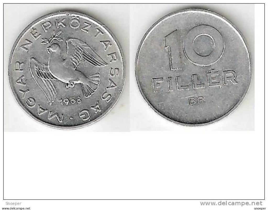hungary 10 filler 1968 km 572 xf+, Verzenden, Hongarije, Losse munt