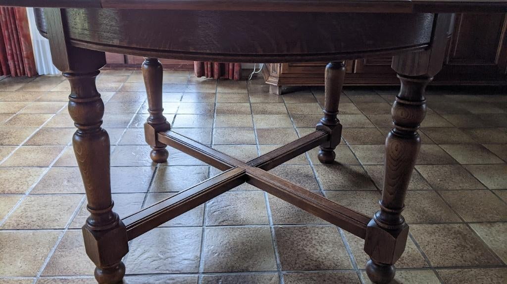 eiken eetkamer, Enlèvement, Utilisé, Antieke stijl, 4 à 6 chaises