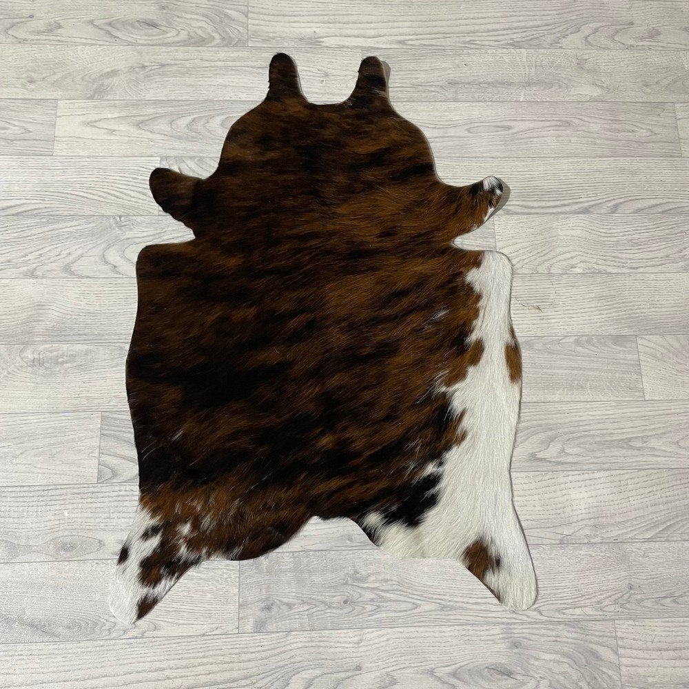 Mini koeienhuid bruin wit zwart 90x60cm #566 | Lederstore, Meerkleurig, Wandkleed, Nieuw, Ophalen of Verzenden