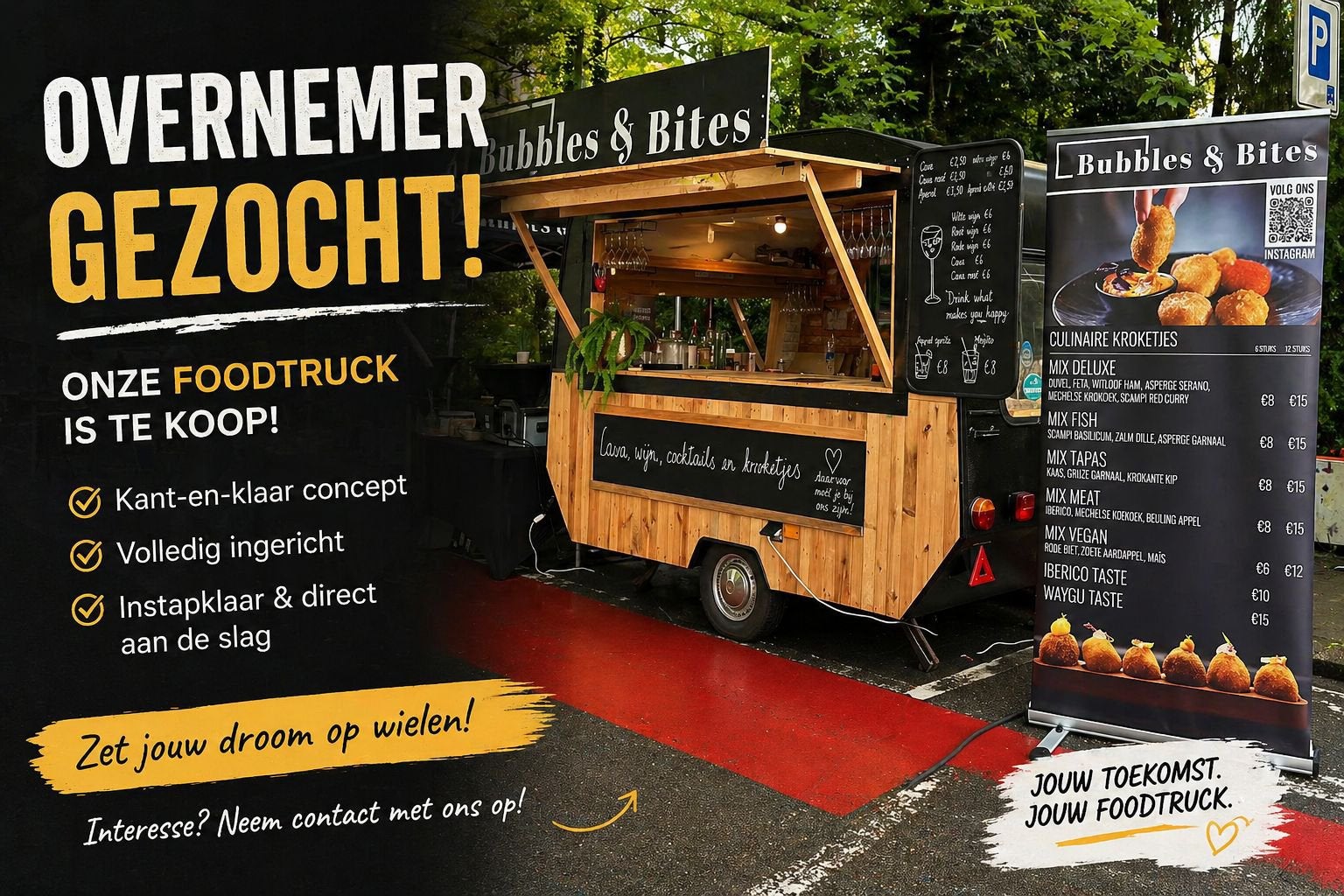 Foodtruck + alle catering materialen + goeddraaiend concept, Ophalen