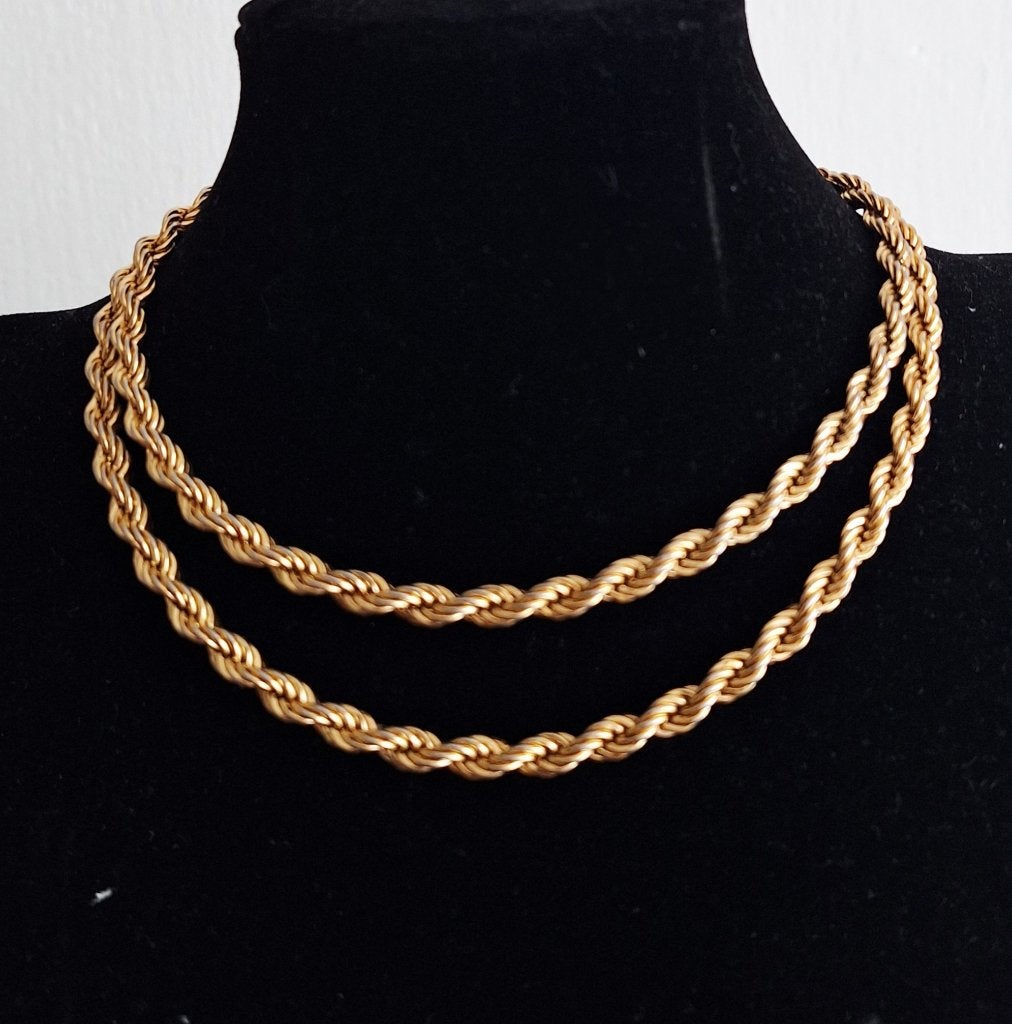 Vintage vergulde dikke  lange ketting  Monet, Handtassen en Accessoires, Antieke sieraden, Verzenden, Goud, Ketting, Verguld