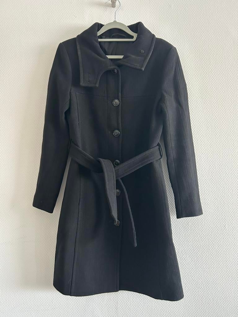 Zwarte lange geklede jas Filippa K maat XS, Kleding | Dames, Jassen | Winter, Ophalen of Verzenden, Zo goed als nieuw, Maat 34 (XS) of kleiner