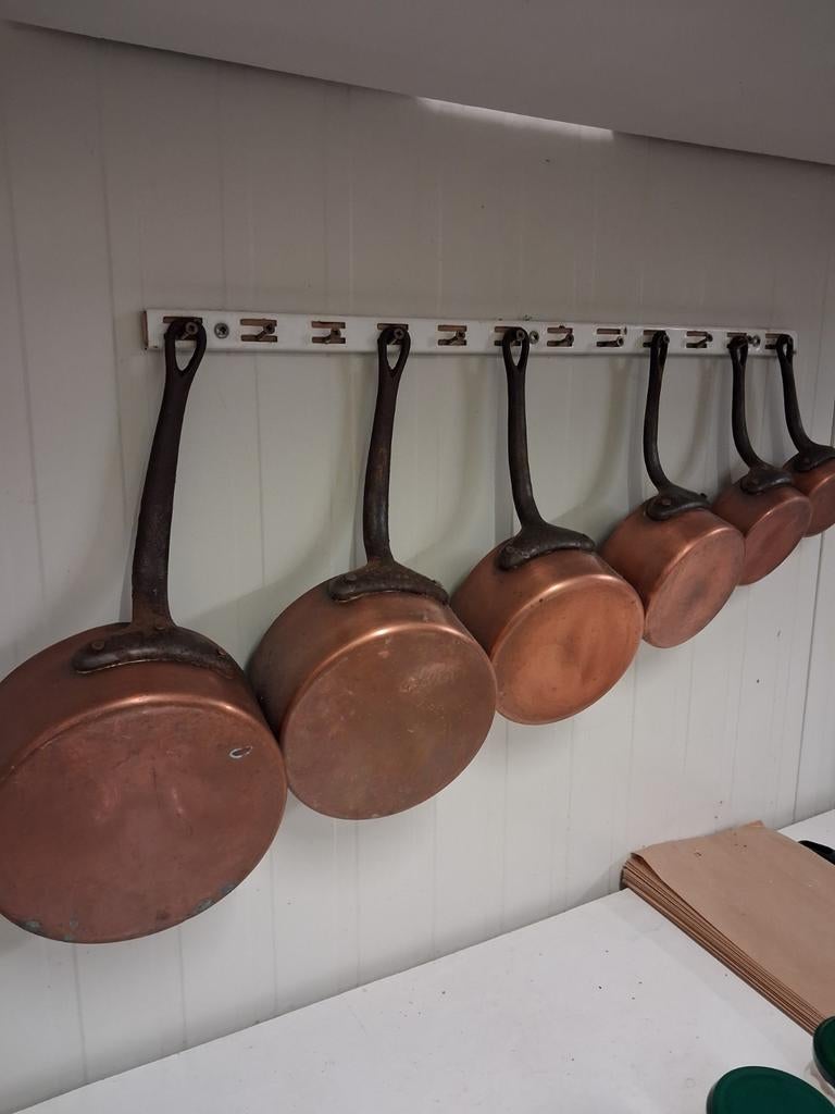 Koper pannen set, Antiek en Kunst, Antiek | Brons en Koper, Ophalen, Koper