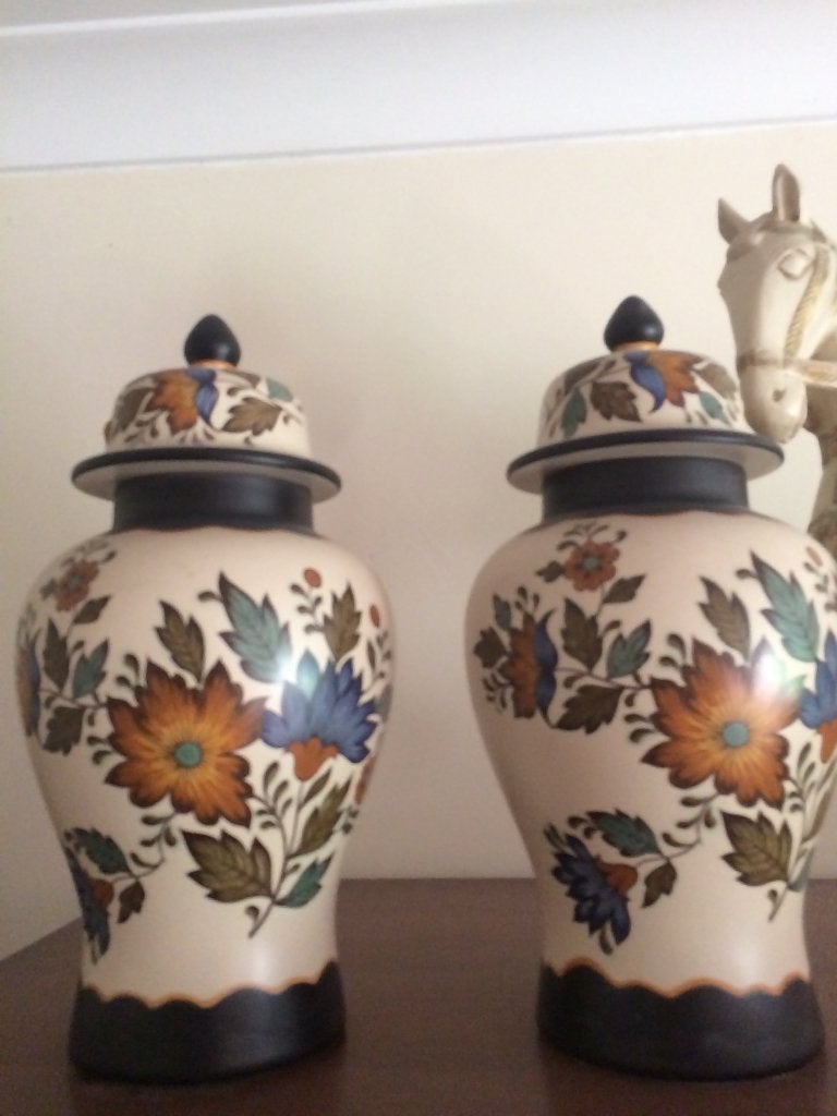 Gouda plateel Holland - 2 vazen - 1970s, Antiquités & Art, Antiquités | Vases, Enlèvement