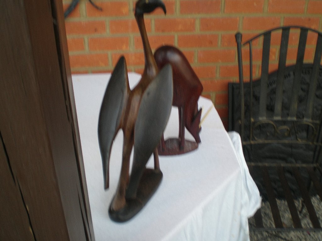 2  SUJETS EN EBENE, Antiquités & Art, Enlèvement, Bois, Sculpture sur bois