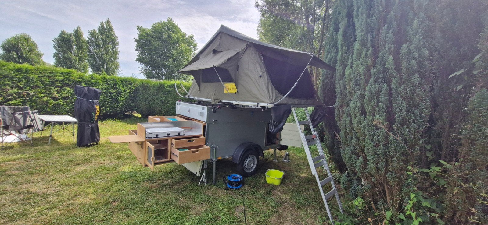 Daktent op aanhangwagen, Ophalen, Gebruikt, Tot en met 2