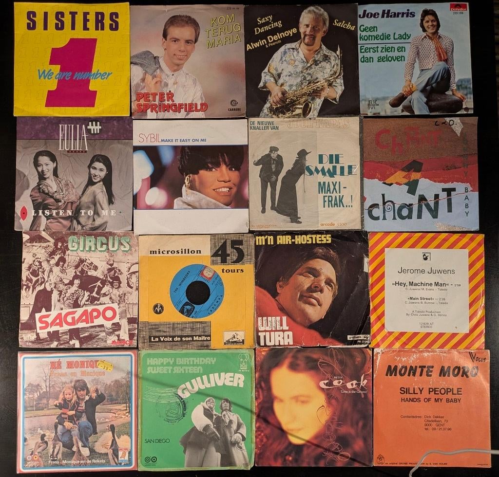 Lotje van 16 45 toeren plaatjes, Cd's en Dvd's, Vinyl Singles, Gebruikt, Single, Pop, 7 inch, Ophalen of Verzenden