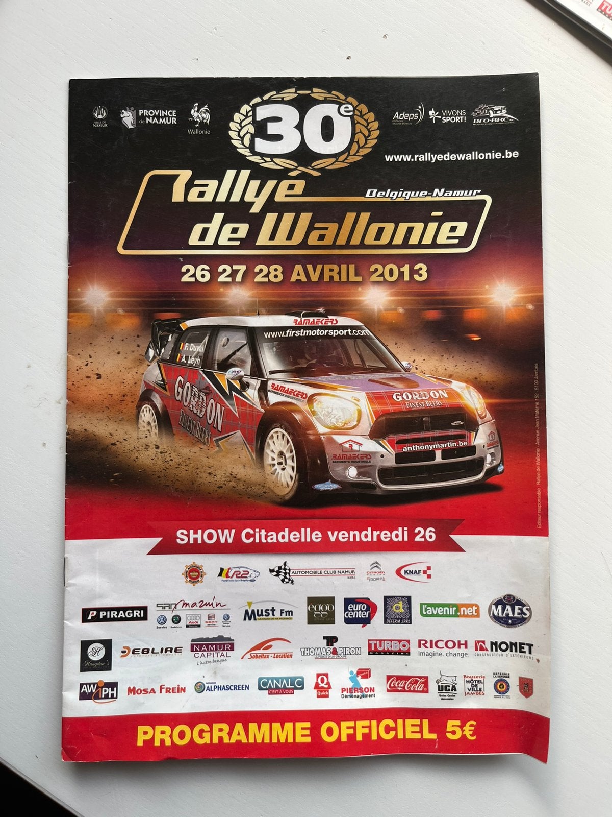 Programma 30e Rallye de Wallonie 2013, Ophalen of Verzenden, Gelezen
