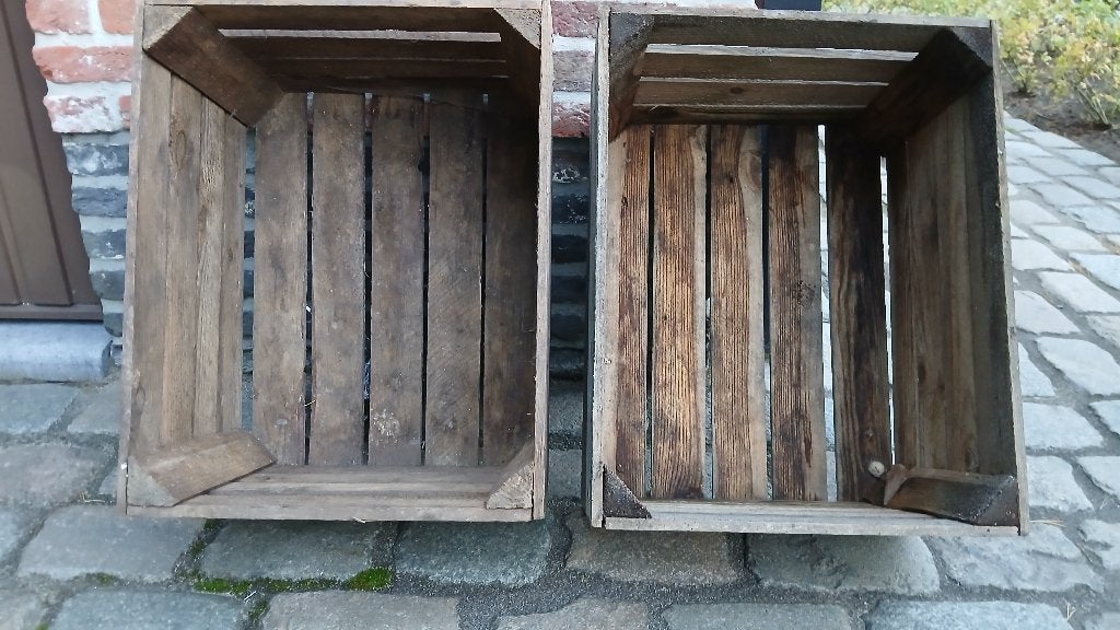 2 oude houten fruitkisten,tuindecoratie,50x40x29cm., Ophalen, Gebruikt