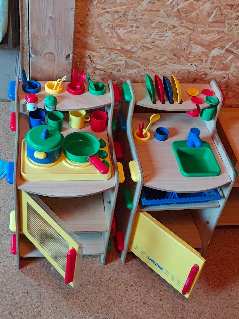 Cuisine Berchet en 2 armoires, Enlèvement, Utilisé, Bois, Jouer à la cuisine