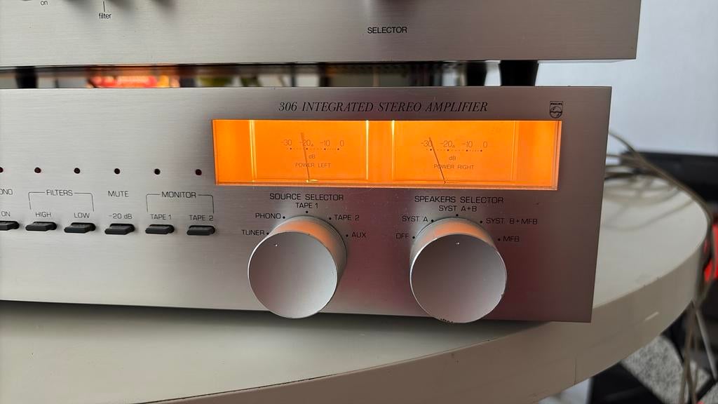 Philips 306 Integraded Stereo Amplifier, Audio, Tv en Foto, Versterkers en Ontvangers, Ophalen of Verzenden, Zo goed als nieuw