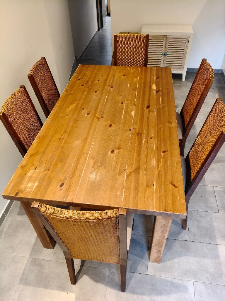 Ensemble table à manger + 6 chaises à donner, Maison & Meubles, 150 à 200 cm, Cinq personnes ou plus, 100 à 150 cm, Enlèvement