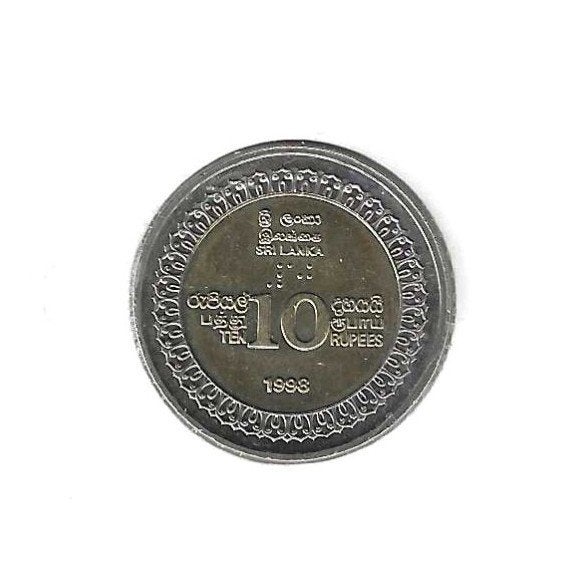 Sri Lanka, 10 Rupees 1998, 50th Ann. of Independence., Timbres & Monnaies, Monnaies | Asie, Enlèvement ou Envoi, Asie du Sud, Monnaie en vrac