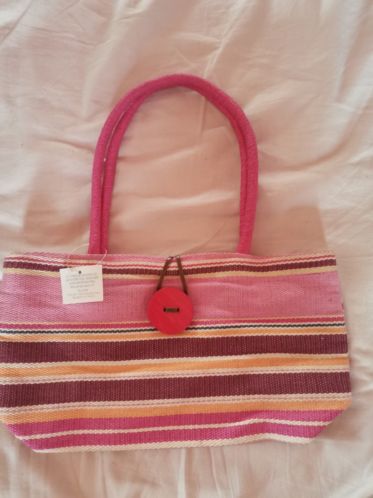 Roze vintage zomerhandtas, Handtassen en Accessoires, Tassen | Damestassen, Ophalen of Verzenden, Roze, Handtas